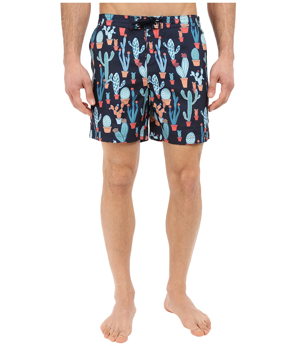 Original Penguin - Neon Cactus Fixed Volley Fit (dark Sapphire) Men's Swimwear