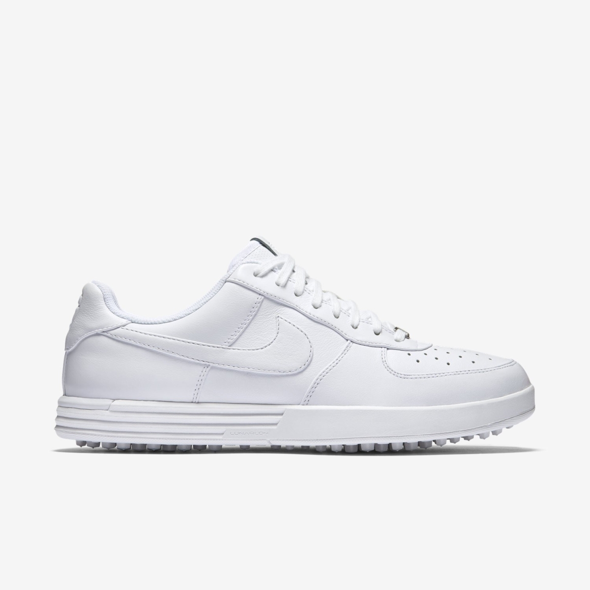 Nike Golf 818727-001-10 10 in. Nike Lunar Force 1 G Golf Shoe - Black and White Wide
