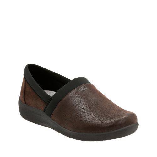 Clarks Womens Sillian Blair in Brown Synthetic Nubuck, 8.5 Narrow