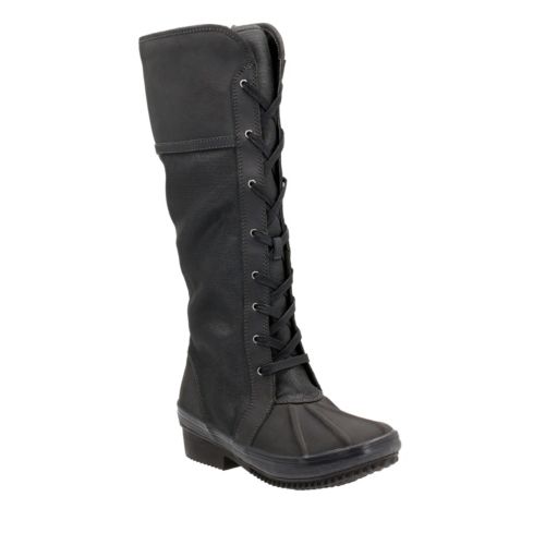 Clarks Womens Carima Pluma in Black Combi Leather, 11 Medium