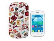 Alcatel One Touch Pop C1 Gel Silicone Case All Edges Protection Cover C0144 - Retro Stickerbomb Multi Collection
