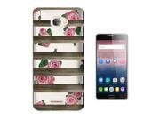 Alcatel Pop 4s 5.5'' Gel Silicone Case All Edges Protection Cover C0496 - Floral Shabby Chic Multi Blocks Roses Flowers