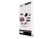 Huawei Ascend P7 Mini Coque Fashion Trend Case Coque Protection Cover Plastique Et MÃ©tal - White 1253 - Trendy Fashion Bloggers Favourite Handbag S