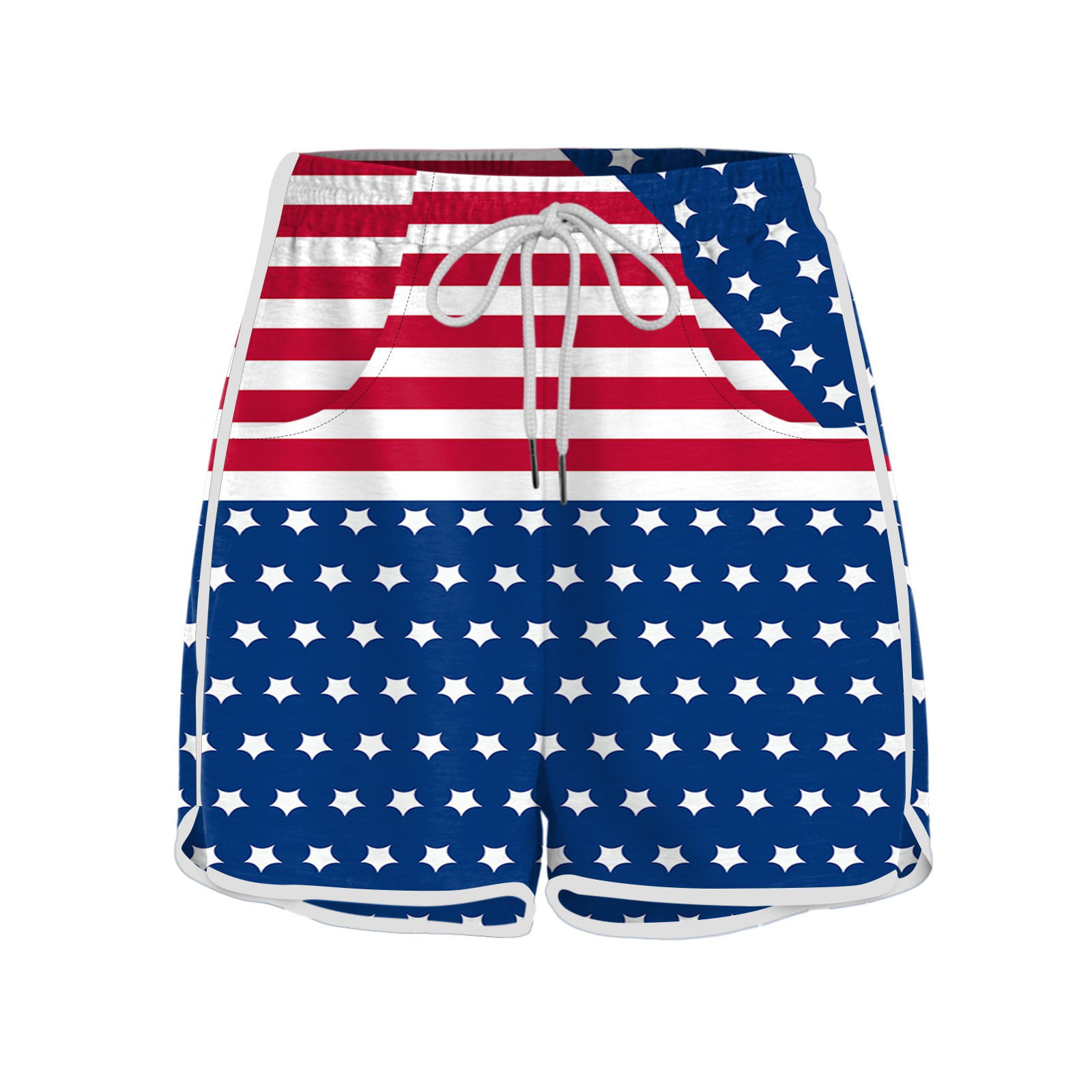 GWAABD Womens Boyfriend Jeans Women Independence Day Casual Sports Yoga Loose Printed Mid Waist Drawstring Shorts Wide Leg Pants