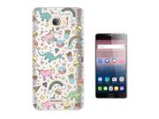 Alcatel Pop 4+ / Pop 4 Plus 5.5'' Gel Silicone Case All Edges Protection Cover C0330 -unicorn Dinosaur Fast Food Junk Food Fries Donut Burger Pizza Di