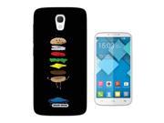 Alcatel Pop 4 - 2016 Gel Silicone Case All Edges Protection Cover C0390 - Kawaii Burger Junk Food Take Away Trampoline Burgers