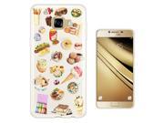 Samsung Galaxy C5 (5.2) Gel Silicone Case All Edges Protection Cover C0275 - Collage Food Ice Cream Cupcake Doughnut Macaroon Waffle Peanut Butter