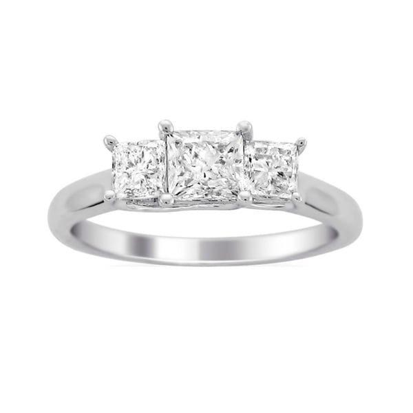 Montebello 14k White Gold 1 1/2ct Tdw Diamond 3-stone Engagement Ring (h-i, I2)
