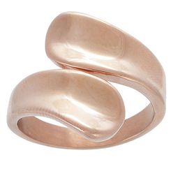 Stainless Steel Rose Gold Bypass Ring