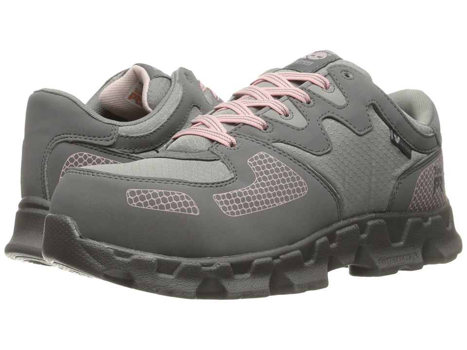 Timberland Pro - Powertrain Alloy Safety Toe (grey Synthetic/pink Pops) Women's Lace-up Boots