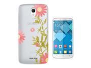 Alcatel Pop 4 - 2016 Gel Silicone Case All Edges Protection Cover C0440 - Shabby Chic Flowers Roses Daisy Floral Fun