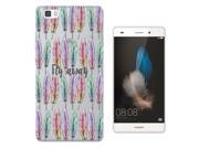 Huawei Ascend P8 Lite Gel Silicone Case All Edges Protection Cover C0688 - Fly Away Colourful Feathers Lucky Charm