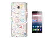 Alcatel Pop 4s 5.5'' Gel Silicone Case All Edges Protection Cover C0421 - Kawaii Sketch Illustration Monster Scary Alien Funny School Art Cartoon
