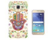 Samsung Galaxy J2 (2016) Gel Silicone Case Protection Cover 052 - Lucky Charm Floral Hamsa Hand Shabby Chic
