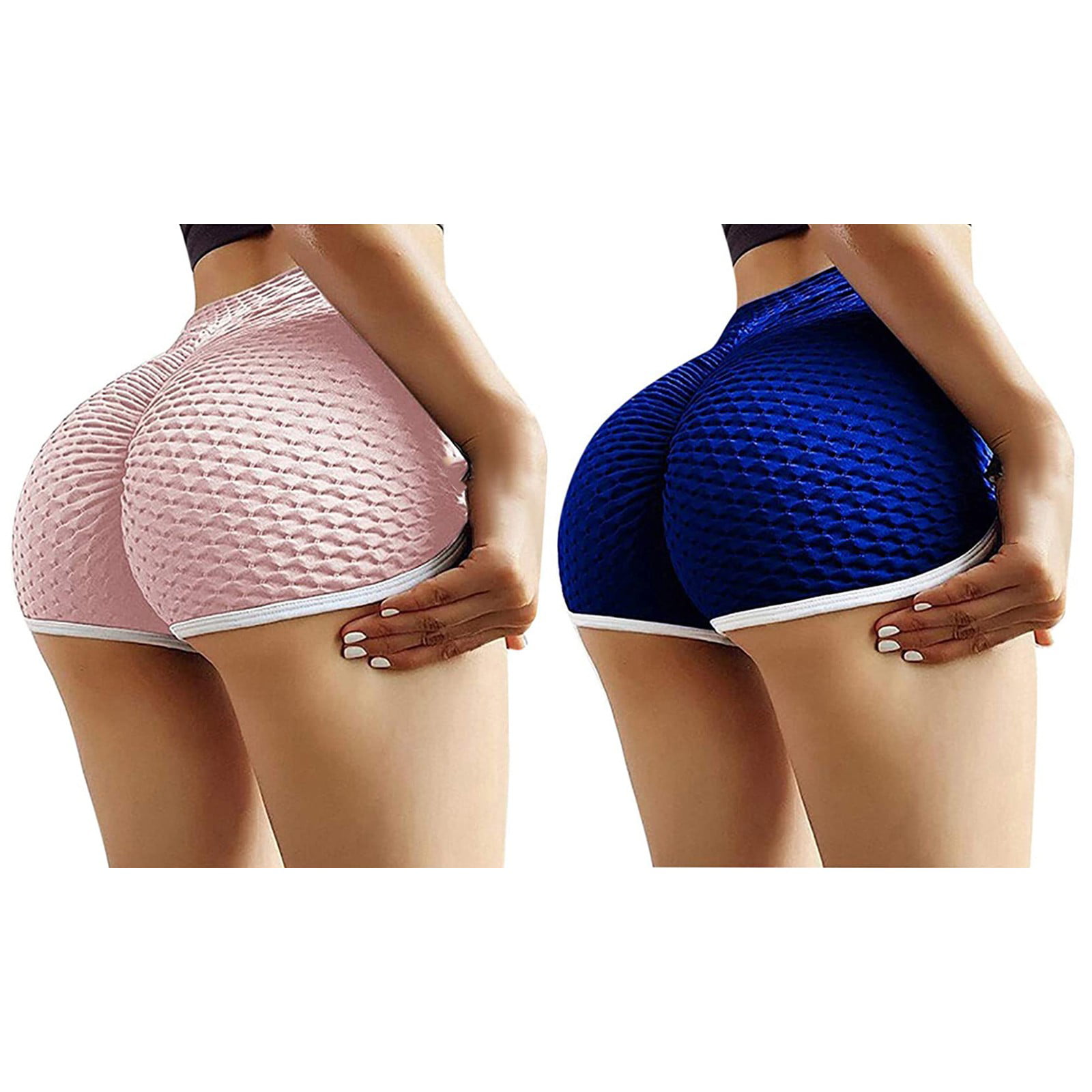 CLZOUD Yoga Joggers for Women Navy Polyester 2PC Women S Fashion Solid Color High-Waisted Stretchy Leggings Yoga Shorts Xl