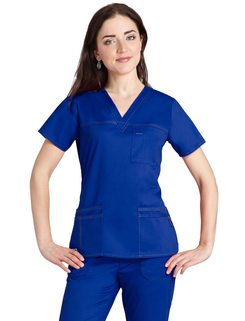 Adar Pop-Stretch Junior Fit TaskWear Scrub Top - 3202 - Tuberose - L