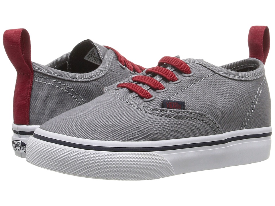 Vans Kids - Authentic V Lace (toddler) ((pop) Frost Gray/racing Red) Boys Shoes