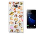 Samsung Galaxy J3 Pro 5.0 - 2016 Gel Silicone Case Protection Cover C0275 - Collage Food Ice Cream Cupcake Doughnut Macaroon Waffle Peanut Butter