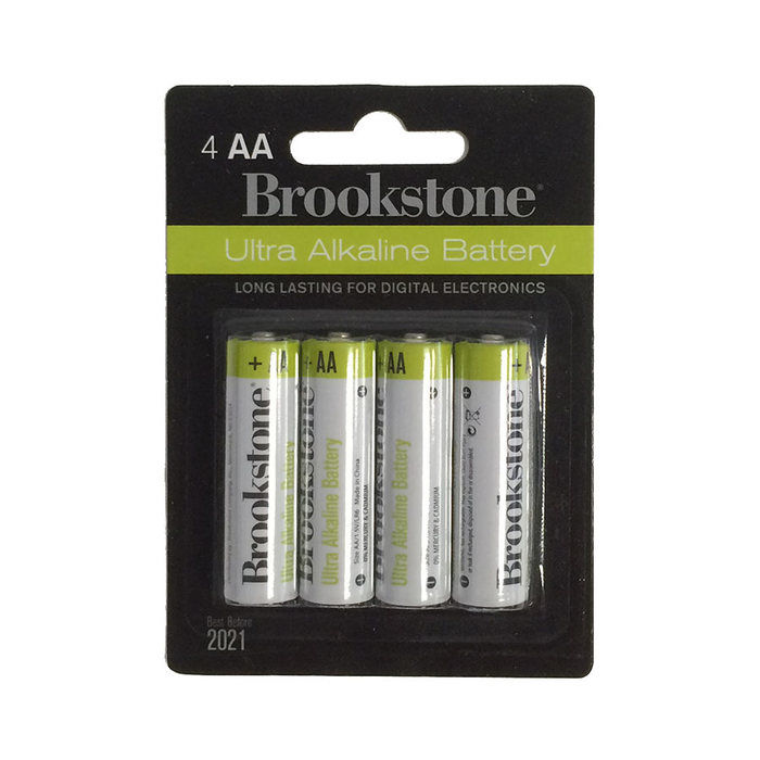 Brookstone Alkaline AA Batteries | Size 4 Pack