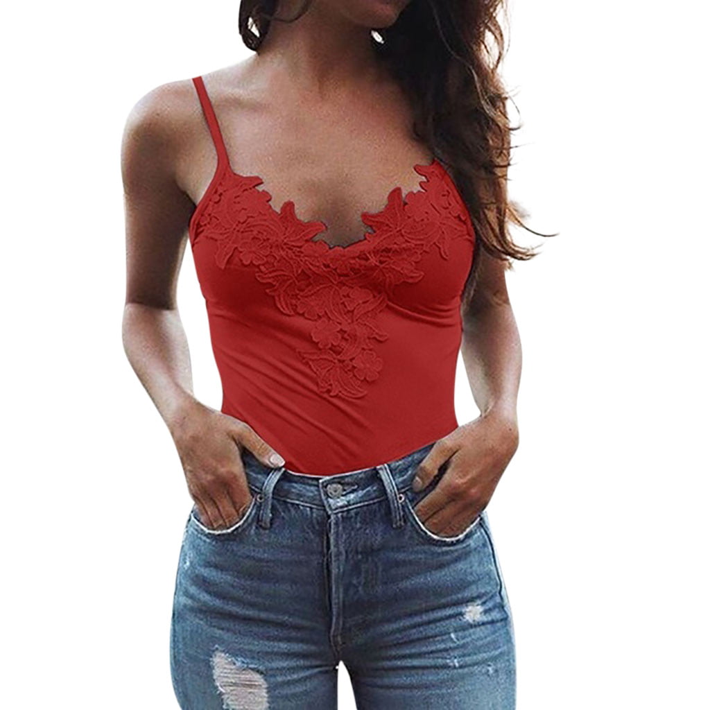 GWAABD Womens Workout Tank Tops Women S Fashion Sleeveless Lace Patchwork Tank Tops Beach Wear Blouse