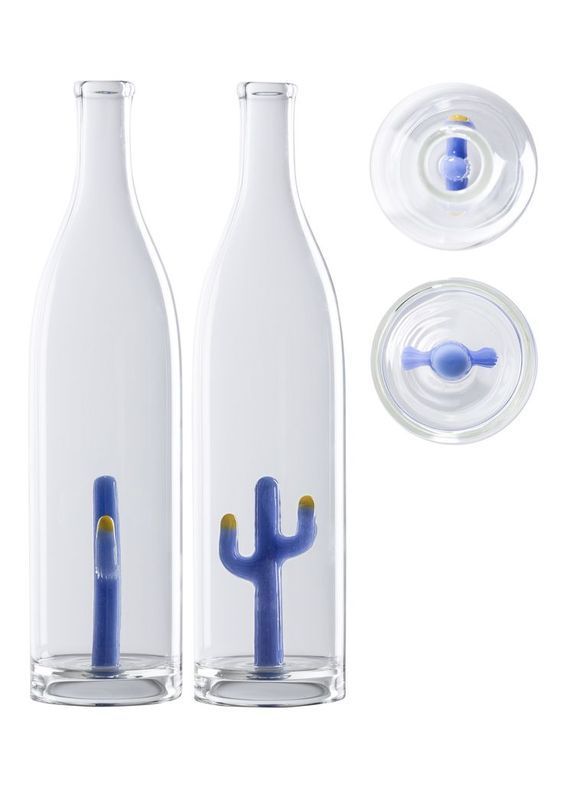 Cactus Bottle (opaline Blue Cactus)