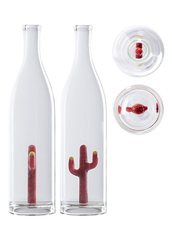 Cactus Bottle (opaline Red Cactus)