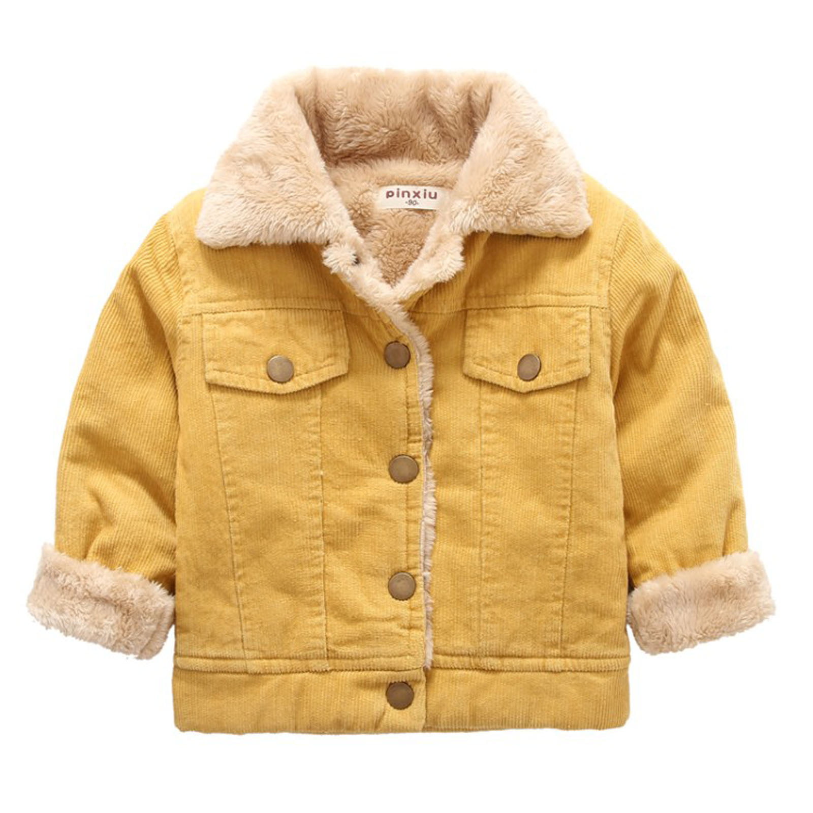 Kids Jackets for Girls Boys Baby Winter Solid Corduroy Plus Velvet Thickening Coat Cloak Jacket Outerwear Clothes