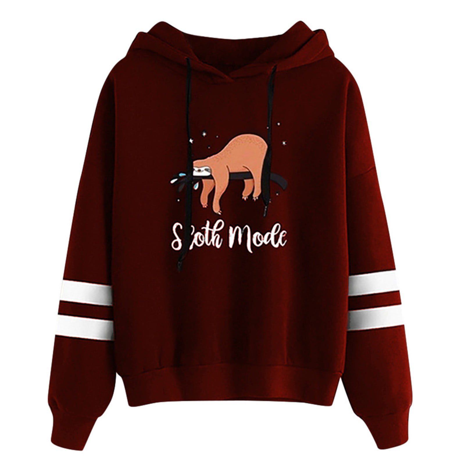 Hoodies Woman Clearance  Women S Printing Hooded Loose Long Sleeve Tops Casual Sweatshirt