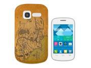 Alcatel One Touch Pop C1 Gel Silicone Case All Edges Protection Cover 873 - Lord of the Ring Map of Middle Earth