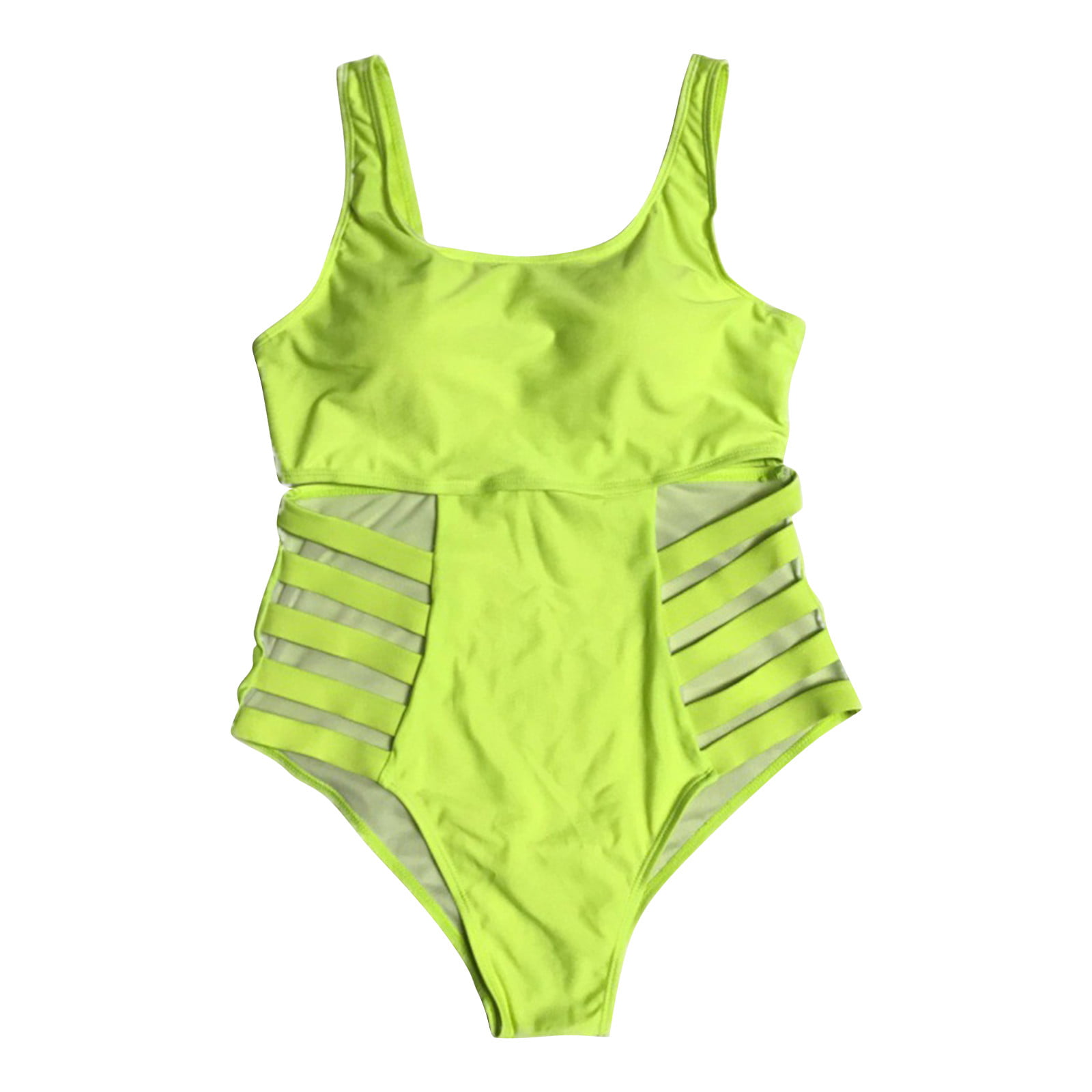 GWAABD Scalloped Bikini Women S Large Size Swimsuit High Waist Hollowed Out Plate with Solid Color Swimsuit Bikini