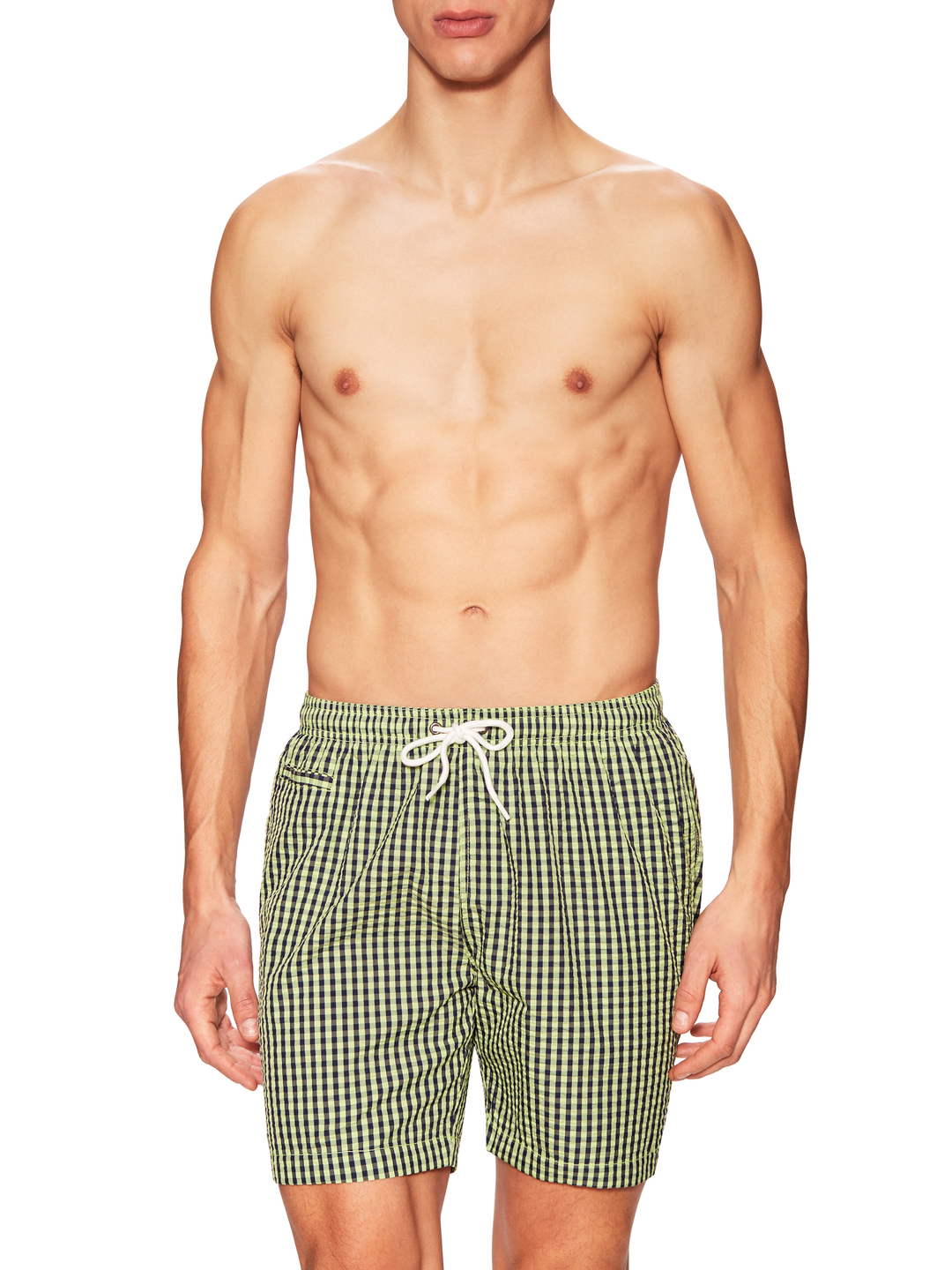 7 San O Volley Check Swim Trunks