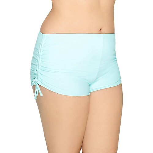 Hot Water Juniors Plus Ocean Boyshort Swim Bottoms-1x,mint Green