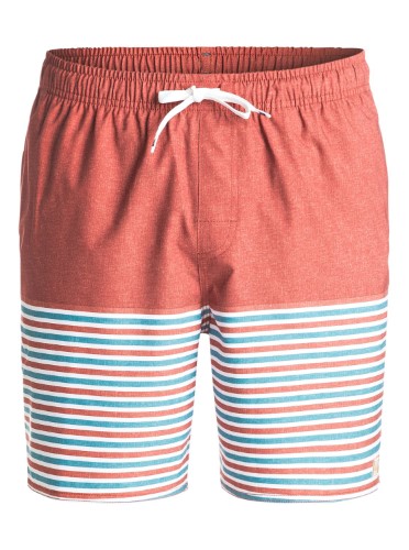 Quiksilver Waterman - Breezy Stripe Volley Shorts (Red Ochre) Men's Swimwear