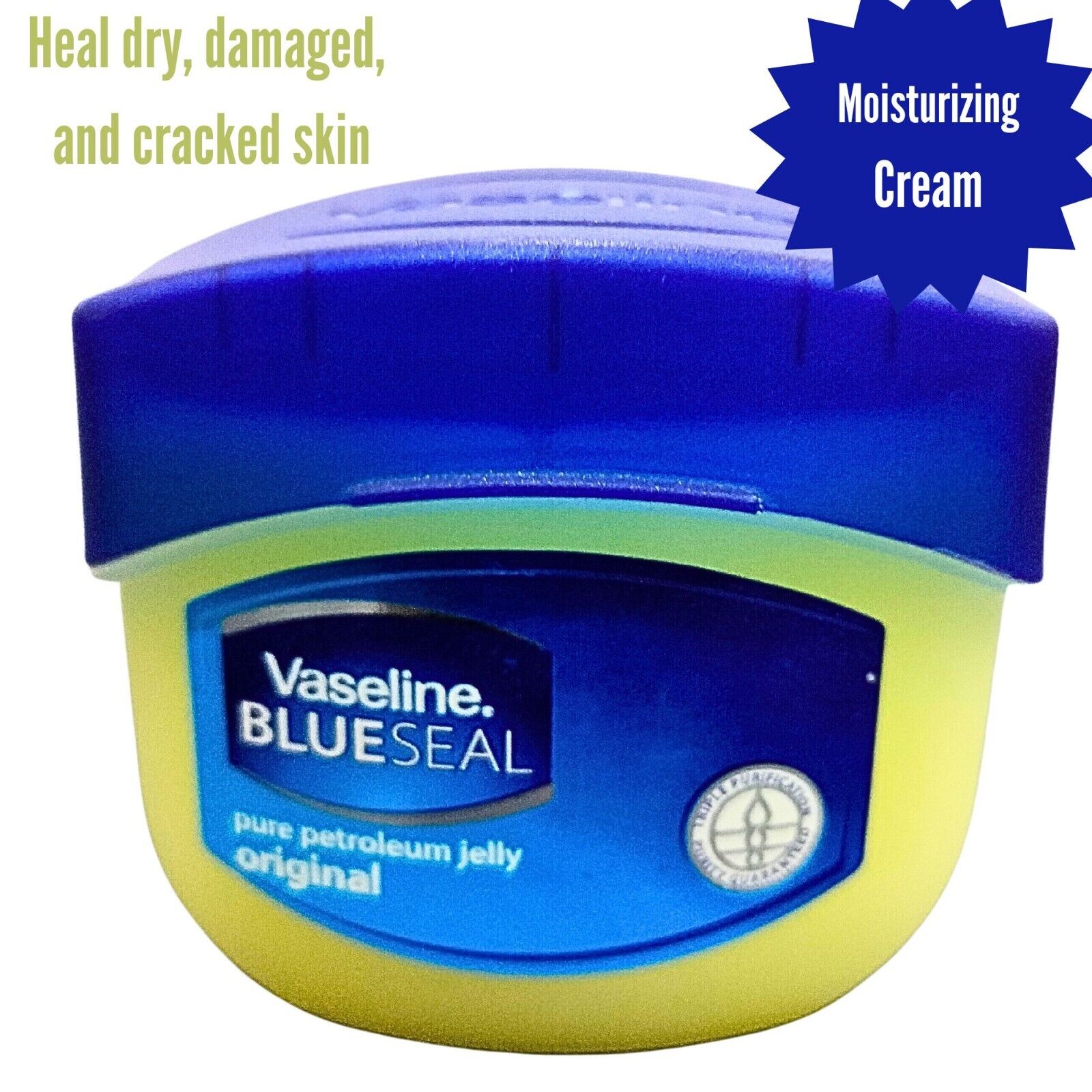 Vaseline Blue Seal 100% Pure Original Petroleum Jelly 3.4 Fl Oz.
