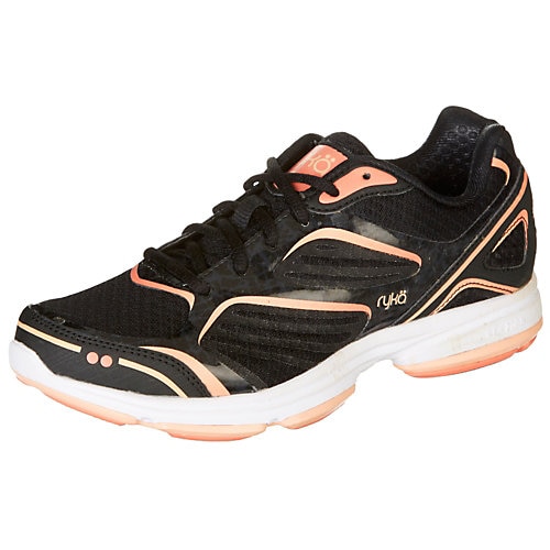 Ryka Womens Devotion Plus White Athletic Shoes-9.5 M,black/coral