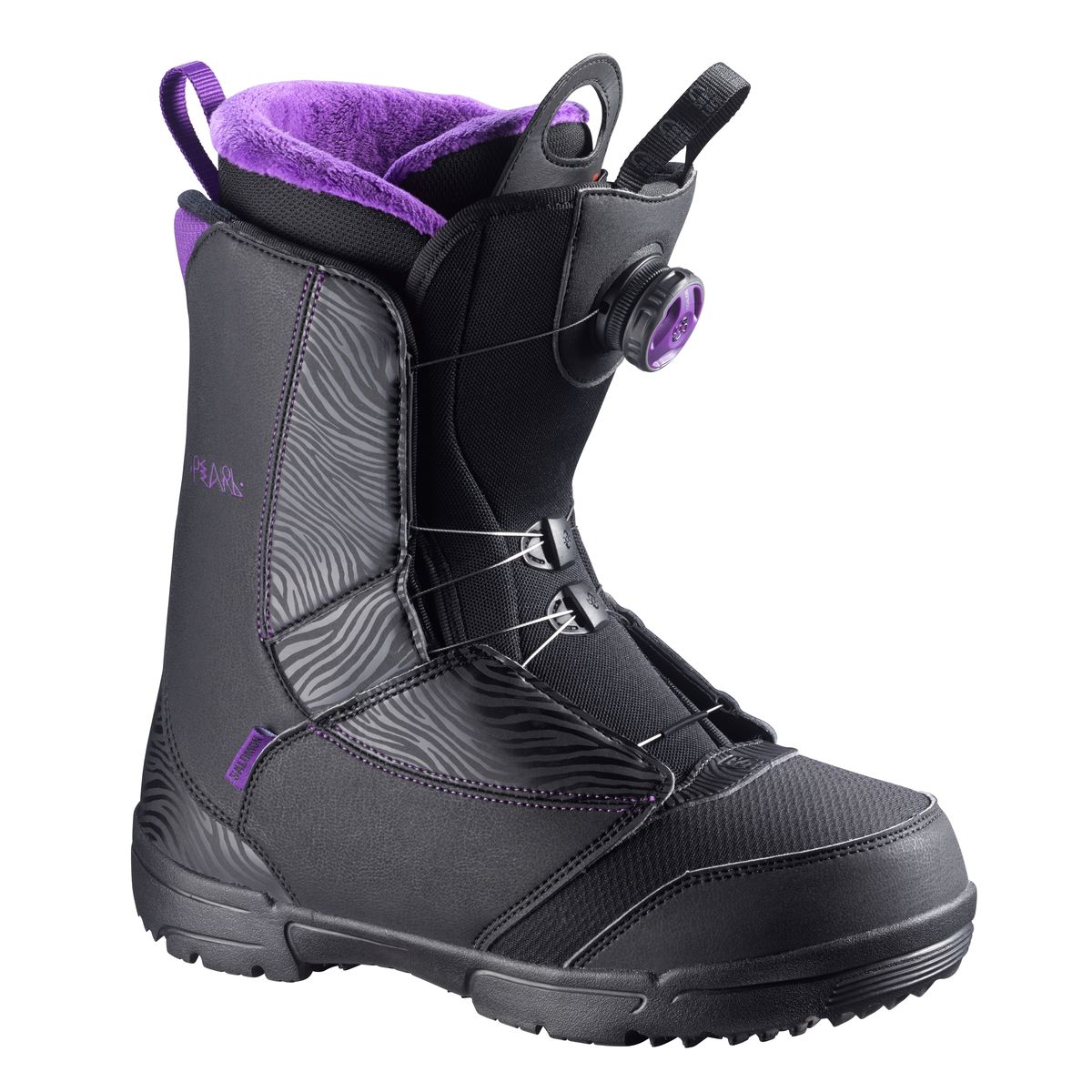 Salomon Snowboards Pearl Boa Snowboard Boot - Women's Black/grape Juice/black, 7.0