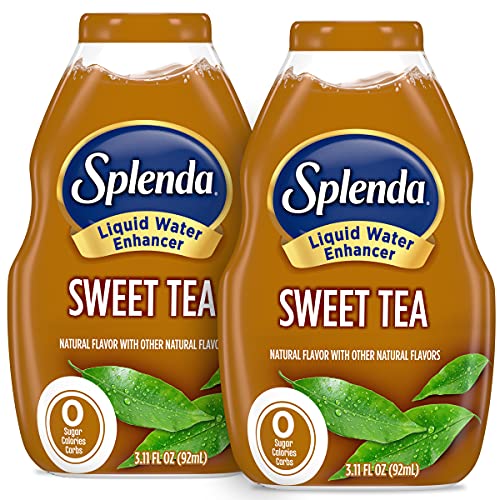 SPLENDA Liquid Water Enhancer Drops  Sugar Free  Zero Calorie  Natural Flavor  Concentrated Drink Mix  3.11 Fl Oz Each Bottle (Sweet Tea  2 Pack)