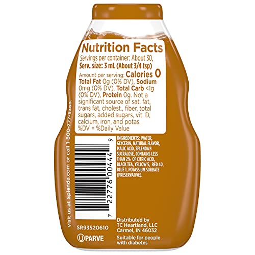 SPLENDA Liquid Water Enhancer Drops  Sugar Free  Zero Calorie  Natural Flavor  Concentrated Drink Mix  3.11 Fl Oz Each Bottle (Sweet Tea  2 Pack) thumbnail