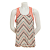 Juniors Almost Famous Lace Racerback Tank Top M, Melon/mint