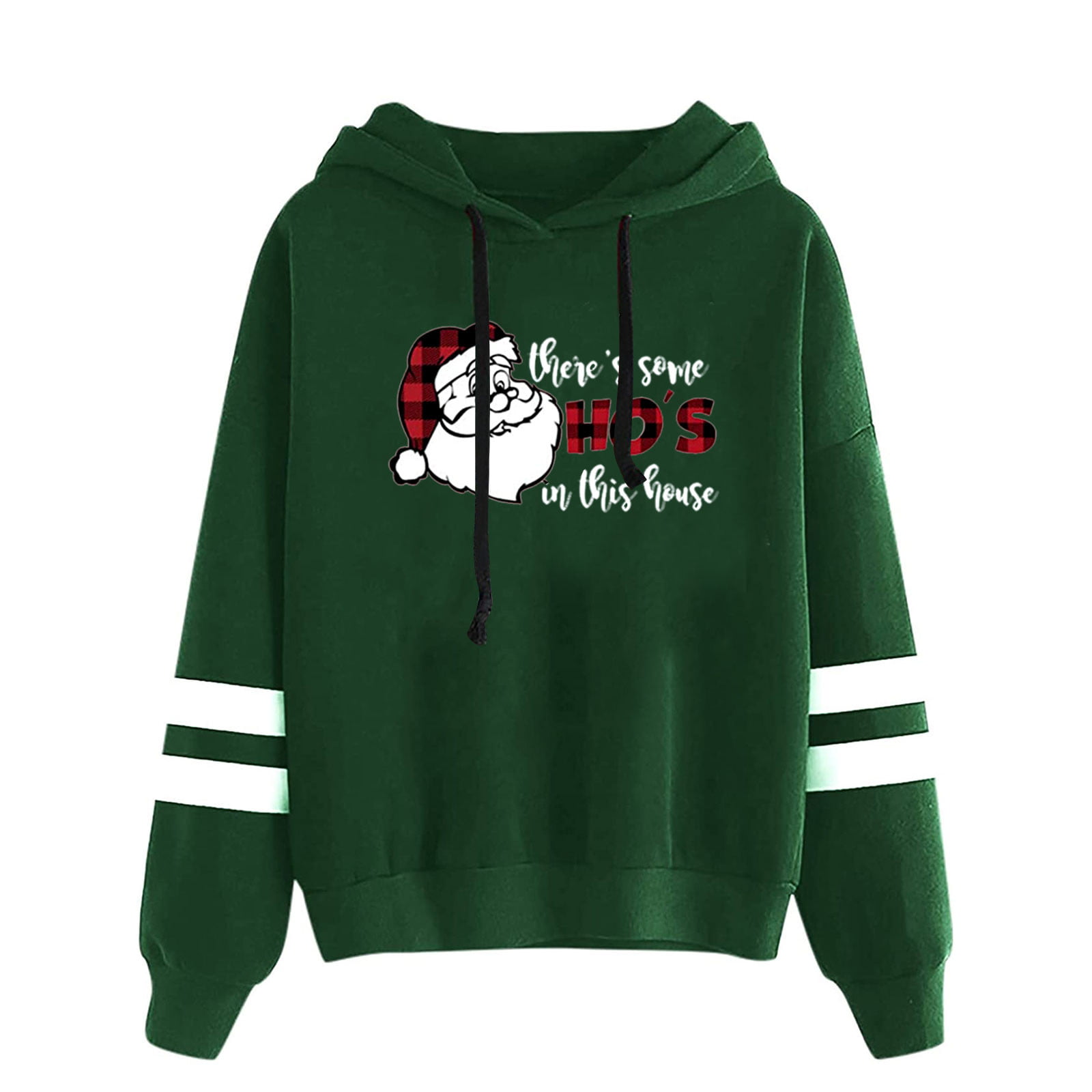 Women Hoodies Clearance Women Casual Hooded Slim-fit Christmas Printing Double Horizontal Coat