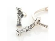 [search Name: Statue of Liberty] European Pando Findings/100% Sterling Charm/threaded Charm, 925 Solid Sterling Dangle Bead