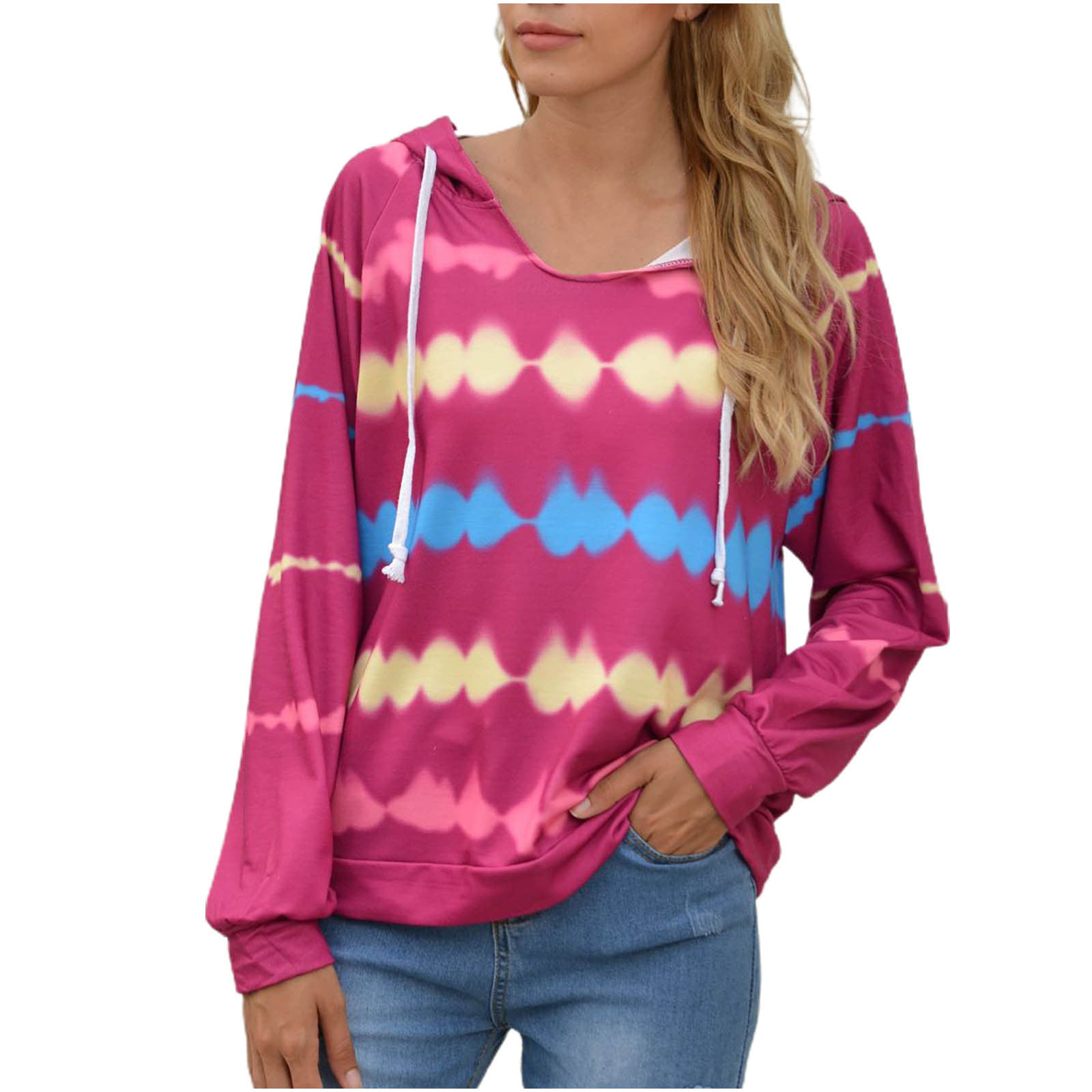 Women Hoodies Clearance Women S Autumn and Winter Long-Sleeved Printed Hooded Sweater Tops