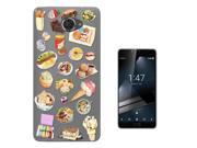 Vodafone Smart Ultra 7 (5.5) Gel Silicone Case Protection Cover C0275 - Collage Food Ice Cream Cupcake Doughnut Macaroon Waffle Peanut Butter