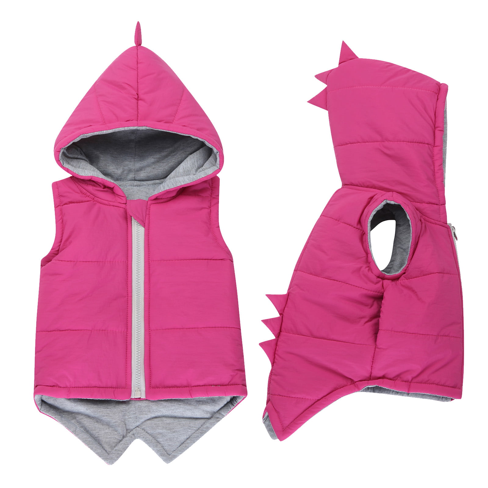 Kids Jackets for Girls Boys Vest Dinosaur Waistcoats Winter Spring Zipper Hooded Outwear Jacket Clothing