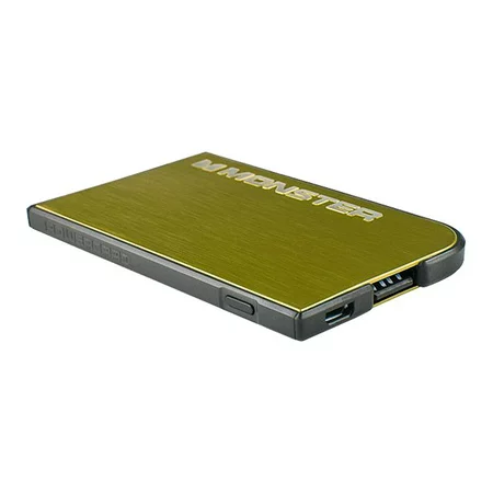 Monster Mobile PowerCard Portable Battery - Power Bank - 1650 MAh - 1.5 a (USB) - on Cable: Micro-USB - Green