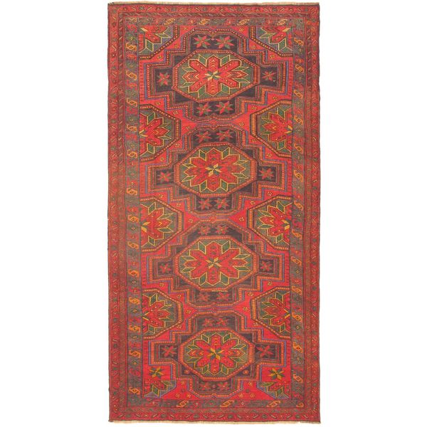 Ecarpetgallery Nomad Sumak Red/green/navy/khaki Wool Hand-woven Rug (5'5 X 10'8)