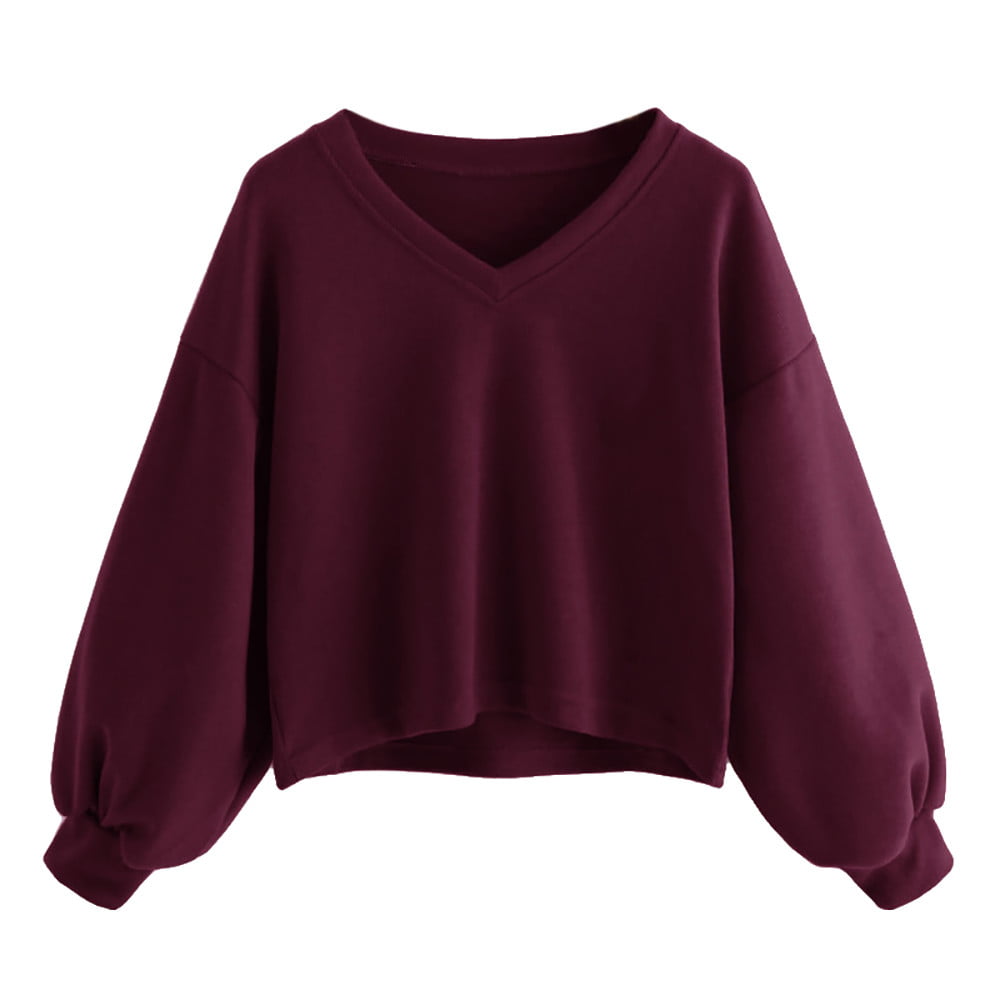 GWAABD Thick Sweatshirts for Women Pullover Casual Solid Sweatshirt Drop Tops Shoulder Sleeve Women Fashion Women S Blouse