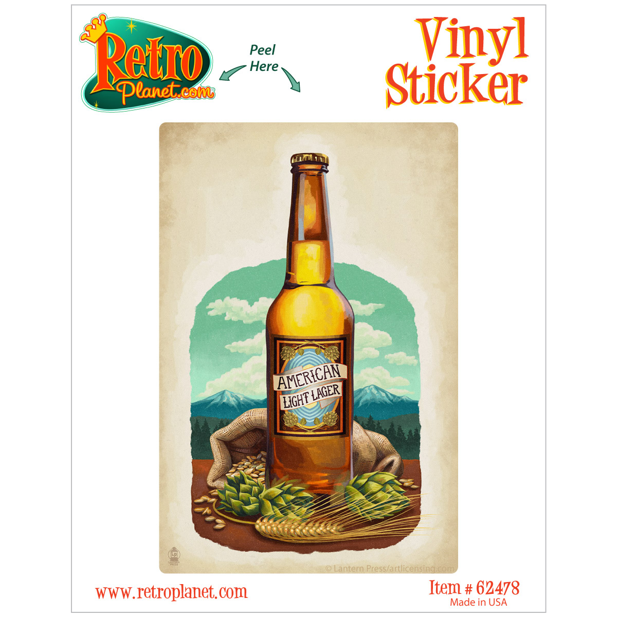 Beer American Light Lager Bar Vinyl Sticker