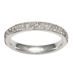 Crystal Clear Fine Double Band Ring