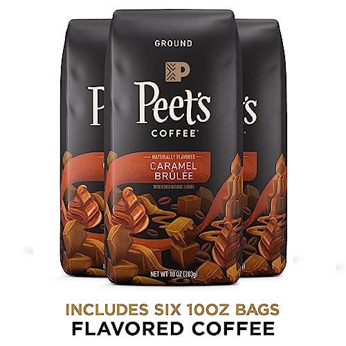 Peet's Flavored Coffee, Caramel Brulee Ground Coffee, 30 Ounces (Three Bags of 10oz), Light Roast thumbnail